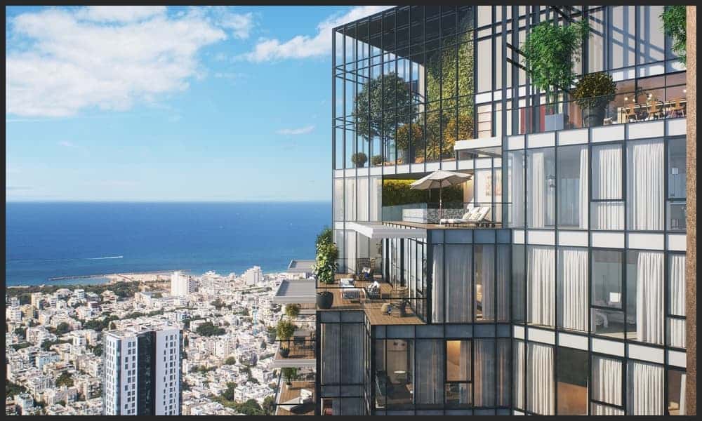 פנטהאוז עם בריכה בצפון הישן בבניין יוקרתי